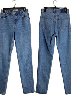 Abercrombie & Fitch 90s Straight Ultra High Rise Denim Jeans Womens 28 6 XL Blue